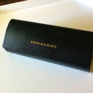 BURBERRY BLACK SUNGLASSES CASE GOLD LETTERING NWOT